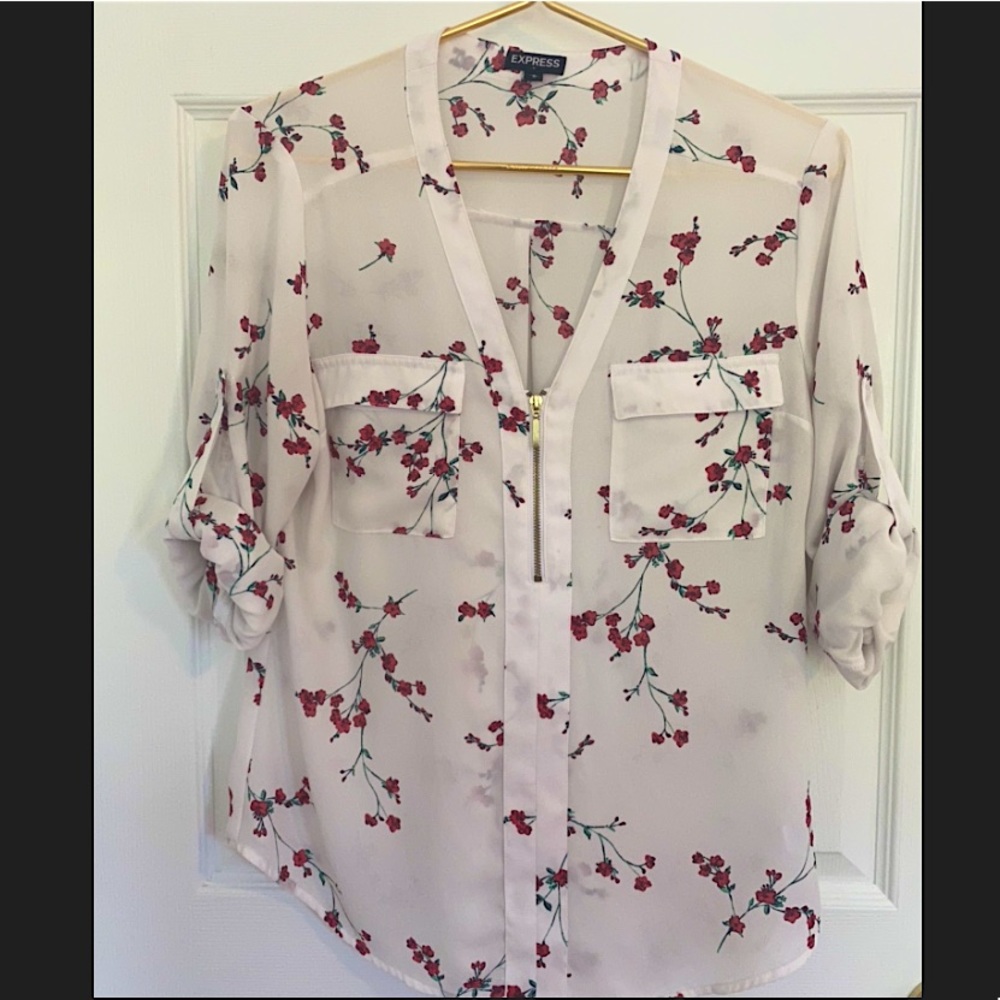 White floral blouse from Express.
